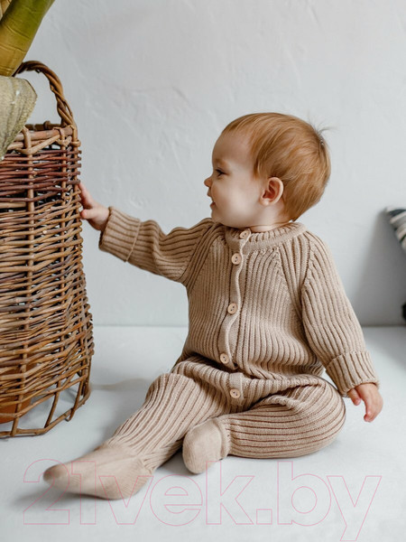 Изображение товара Комбинезон для малышей Amarobaby Pure Love Little / AB-OD23-PLL3/03-74 (бежевый, р.74)