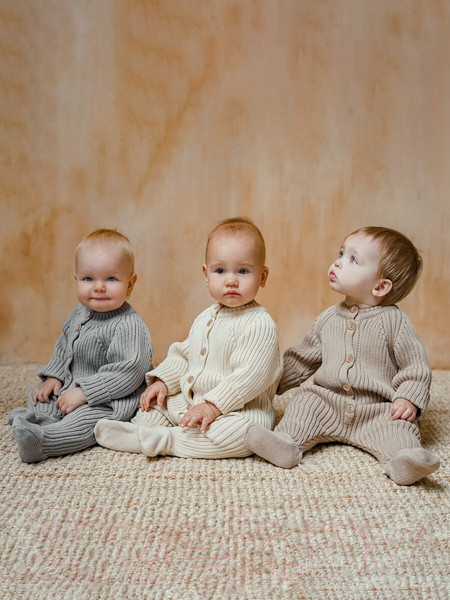 Изображение товара Комбинезон для малышей Amarobaby Pure Love Little / AB-OD23-PLL3/03-74 (бежевый, р.74)
