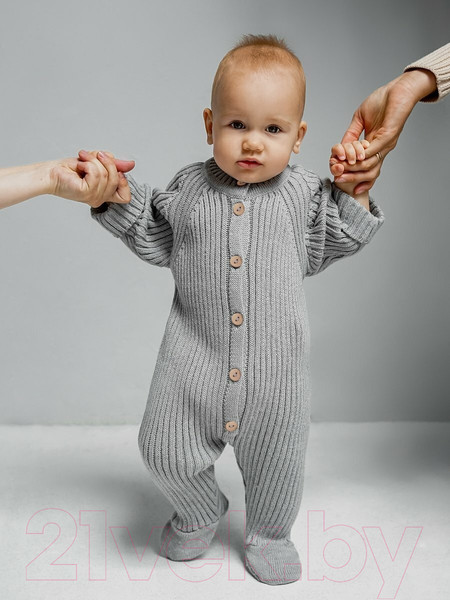 Изображение товара Комбинезон для малышей Amarobaby Pure Love Little / AB-OD23-PLL3/11-62 (серый, р.62)