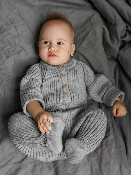 Изображение товара Комбинезон для малышей Amarobaby Pure Love Little / AB-OD23-PLL3/11-62 (серый, р.62)