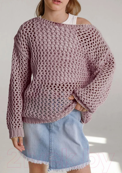 Изображение товара Джемпер детский Amarobaby Knit Trend / AB-OD21-KNITT2602/27-140 (пудровый, р.140)