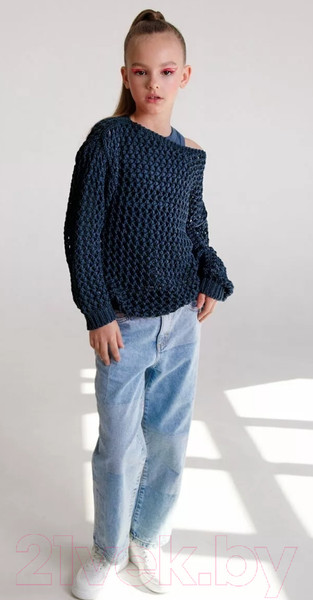 Изображение товара Джемпер детский Amarobaby Knit Trend / AB-OD21-KNITT2602/20-146 (синий, р.146)