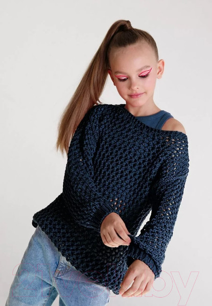 Изображение товара Джемпер детский Amarobaby Knit Trend / AB-OD21-KNITT2602/20-146 (синий, р.146)