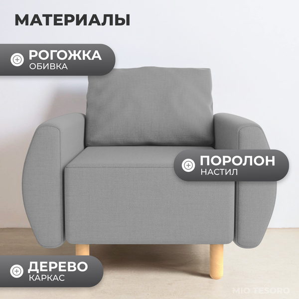 Изображение товара Кресло мягкое Mio Tesoro Тулисия (Twist 19 Grey)