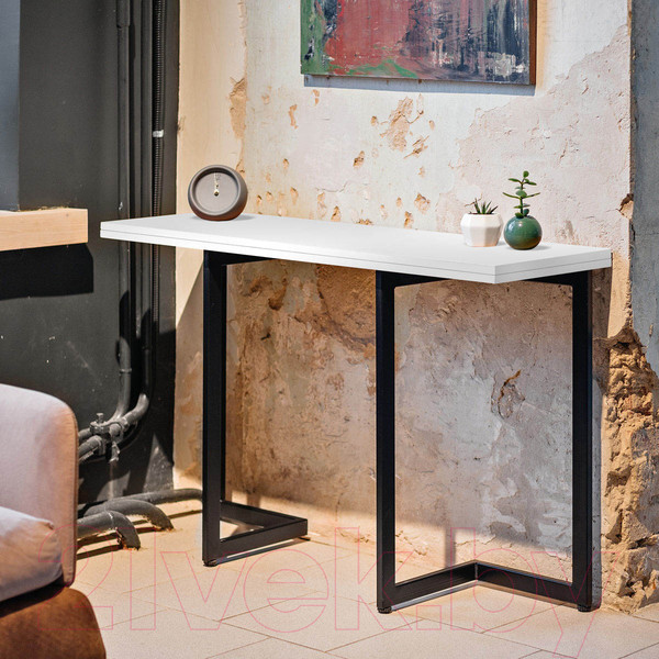 Изображение товара Обеденный стол Millwood Арлен 3 147x38-76x76 (белый/металл черный)