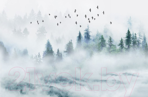 Изображение товара Фотообои листовые ФабрикаФресок Светлый туманный лес / 012465 (400x265)