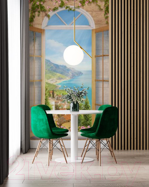 Изображение товара Фотообои листовые ФабрикаФресок Фреска Италия в окне / 021280 (100x280)