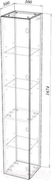 Изображение товара Шкаф-пенал для ванной Garda Onda 22Н-300_PVC (золотой мрамор)