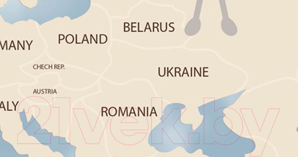 Изображение товара Фотообои листовые ФабрикаФресок Детская карта с животными на английском / 054265 (400x265)