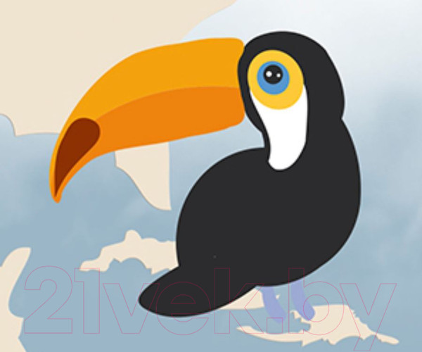 Изображение товара Фотообои листовые ФабрикаФресок Детская карта с животными на английском / 054265 (400x265)