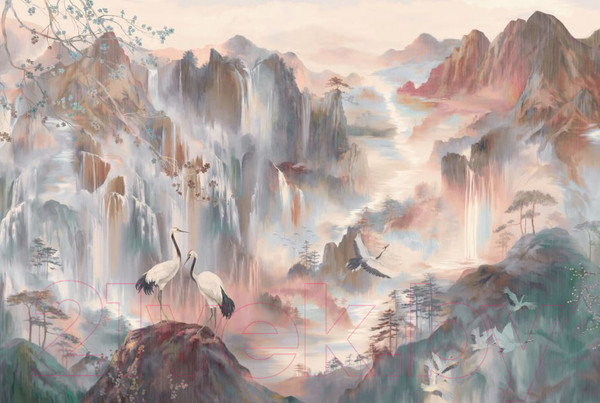 Изображение товара Фотообои листовые ФабрикаФресок Афреска Аисты / 064270 (400x270)