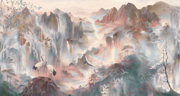 Изображение товара Фотообои листовые ФабрикаФресок Афреска Аисты / 065270 (500x270)