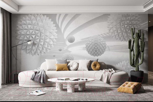 Изображение товара Фотообои листовые ФабрикаФресок 3D Шары светлые / 085265 (500x265)