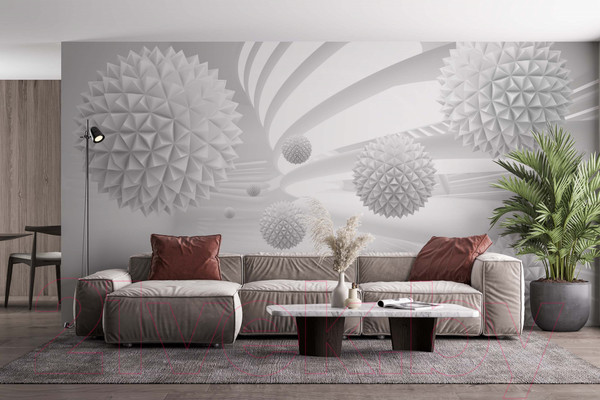 Изображение товара Фотообои листовые ФабрикаФресок 3D Шары светлые / 085265 (500x265)