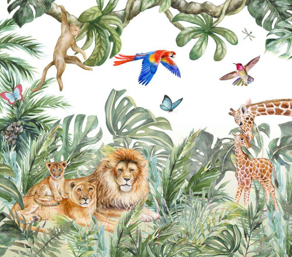 Изображение товара Фотообои листовые ФабрикаФресок Детские Джунгли / 103265 (300x265)