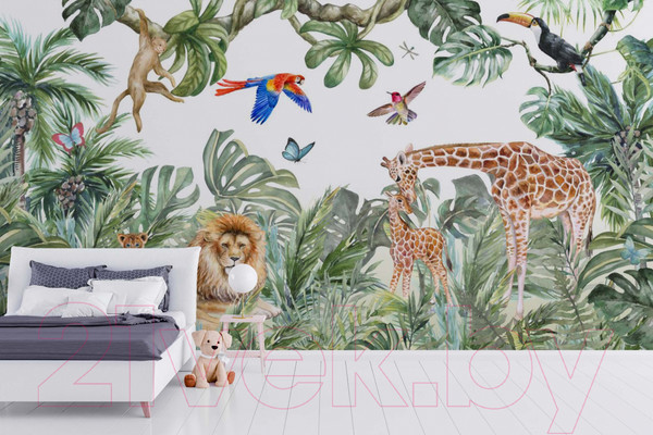 Изображение товара Фотообои листовые ФабрикаФресок Детские Джунгли / 105265 (500x265)