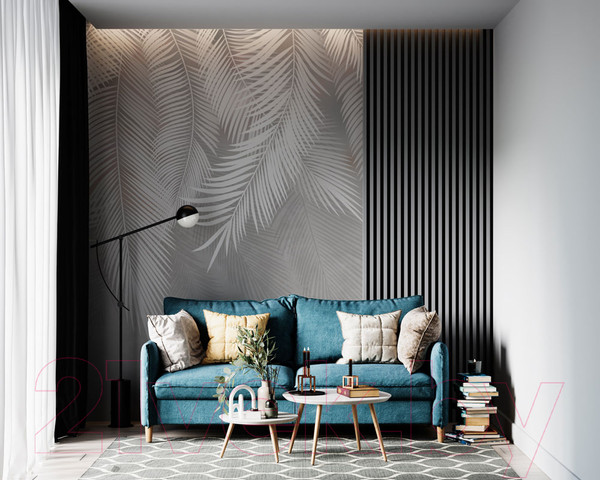 Изображение товара Фотообои листовые ФабрикаФресок Пальмовые листья Бетон / 132270 (200x270)