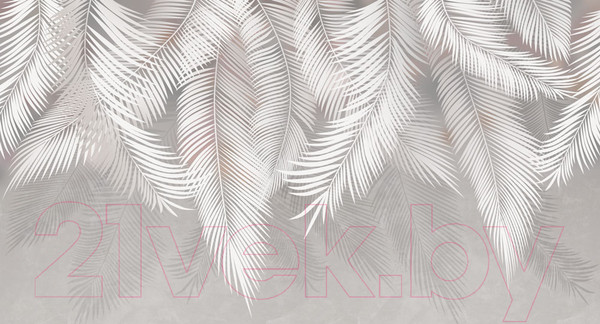 Изображение товара Фотообои листовые ФабрикаФресок Пальмовые листья Бетон / 135270 (500x270)