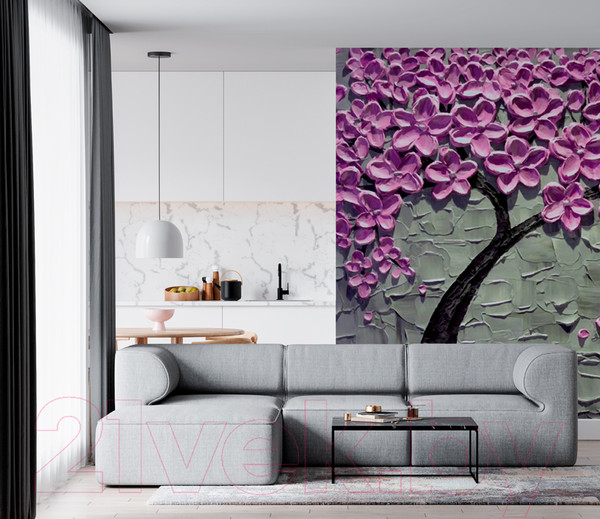 Изображение товара Фотообои листовые ФабрикаФресок Фиолетовое дерево / 162280 (200x280)