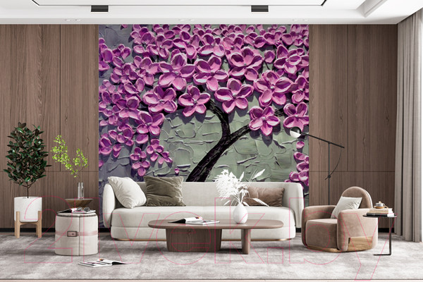 Изображение товара Фотообои листовые ФабрикаФресок Фиолетовое дерево / 163280 (300x280)