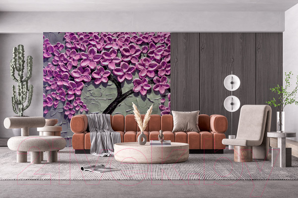 Изображение товара Фотообои листовые ФабрикаФресок Фиолетовое дерево / 163280 (300x280)