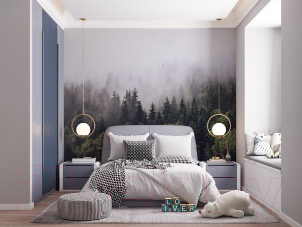 Изображение товара Фотообои листовые ФабрикаФресок Туманный лес / 194280 (400x280)