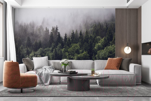 Изображение товара Фотообои листовые ФабрикаФресок Туманный лес / 194280 (400x280)