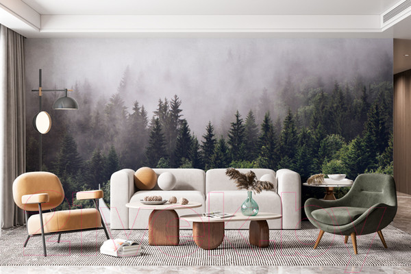 Изображение товара Фотообои листовые ФабрикаФресок Туманный лес / 196280 (600x280)