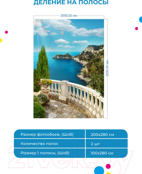 Изображение товара Фотообои листовые ФабрикаФресок Фреска Набережная / 212280 (200x280)