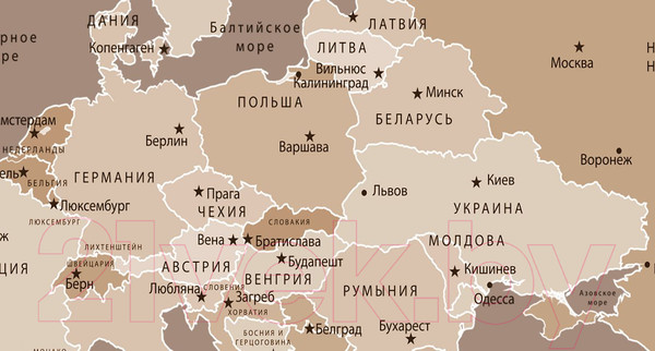 Изображение товара Фотообои листовые ФабрикаФресок Карта с жирафами / 324265 (400x265)