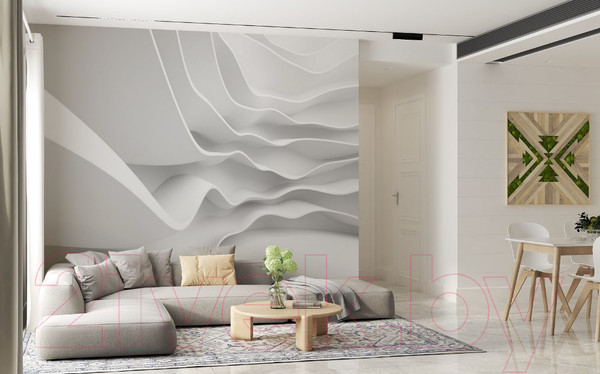 Изображение товара Фотообои листовые ФабрикаФресок 3D Абстракция Волны / 343270 (300x270)