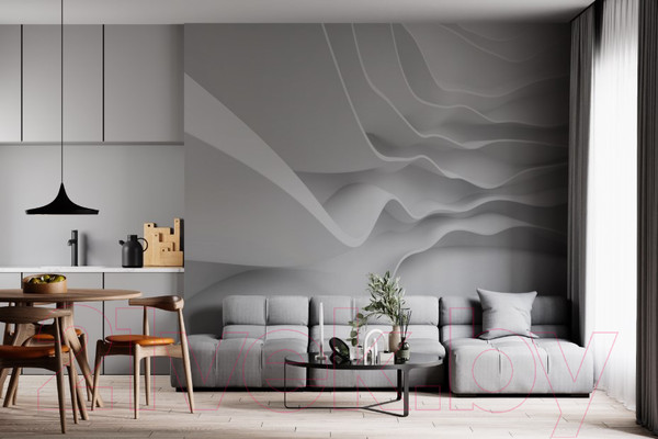 Изображение товара Фотообои листовые ФабрикаФресок 3D Абстракция Волны / 343270 (300x270)