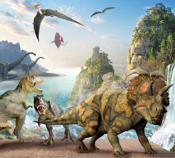 Изображение товара Фотообои листовые ФабрикаФресок Детские Динозавры / 383270 (300x270)