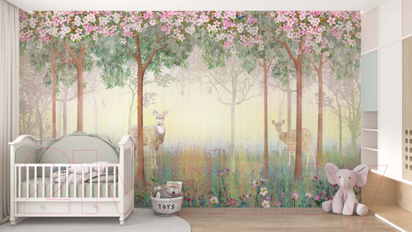 Изображение товара Фотообои листовые ФабрикаФресок Олени в лесу Афреска / 404280 (400x280)