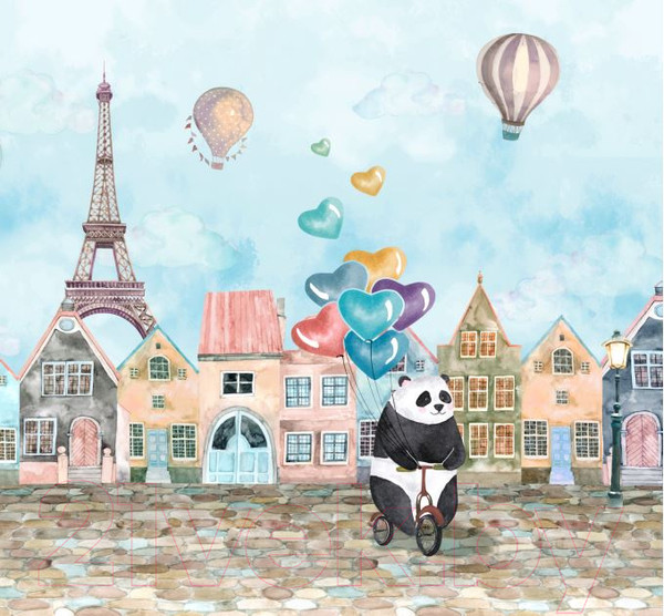 Изображение товара Фотообои листовые ФабрикаФресок Детская Панда / 413280 (300x280)