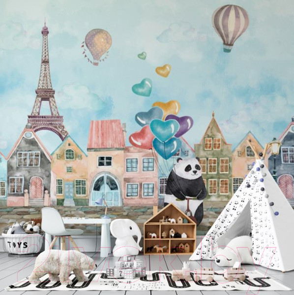 Изображение товара Фотообои листовые ФабрикаФресок Детская Панда / 413280 (300x280)