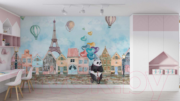 Изображение товара Фотообои листовые ФабрикаФресок Детская Панда / 414280 (400x280)