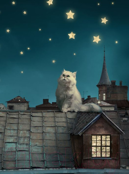 Изображение товара Фотообои листовые ФабрикаФресок Кот на крыше / 472270 (200x270)