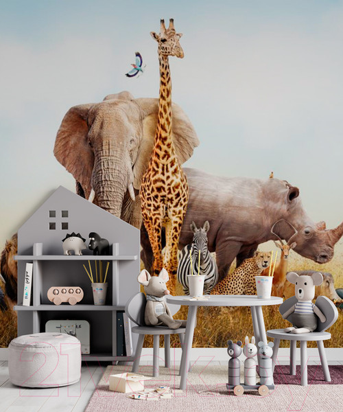 Изображение товара Фотообои листовые ФабрикаФресок Африканские звери / 483270 (300x270)