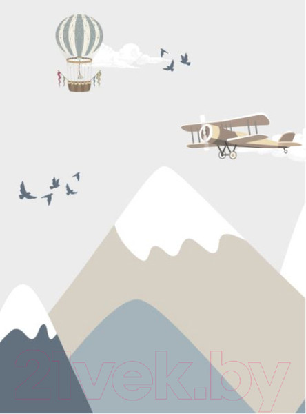 Изображение товара Фотообои листовые ФабрикаФресок Детские Горы и самолеты / 502270 (200x270)