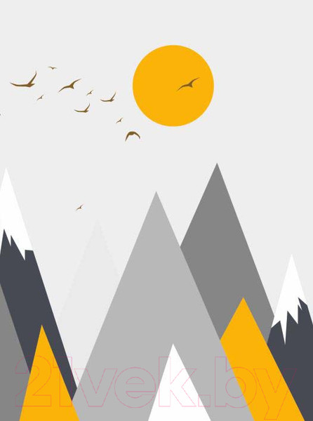 Изображение товара Фотообои листовые ФабрикаФресок Детские Горы с солнцем / 442270 (200x270)