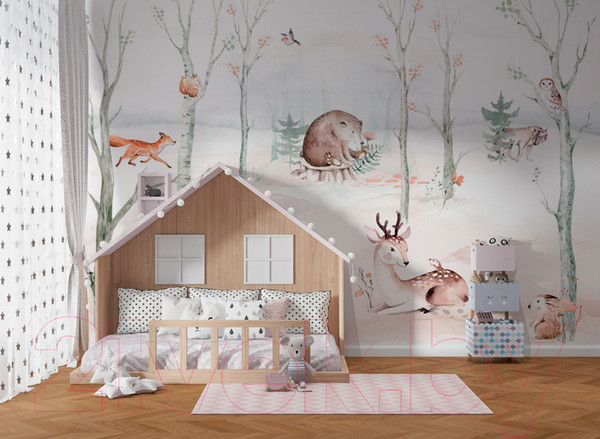 Изображение товара Фотообои листовые ФабрикаФресок Звери на поляне / 514270 (400x270)