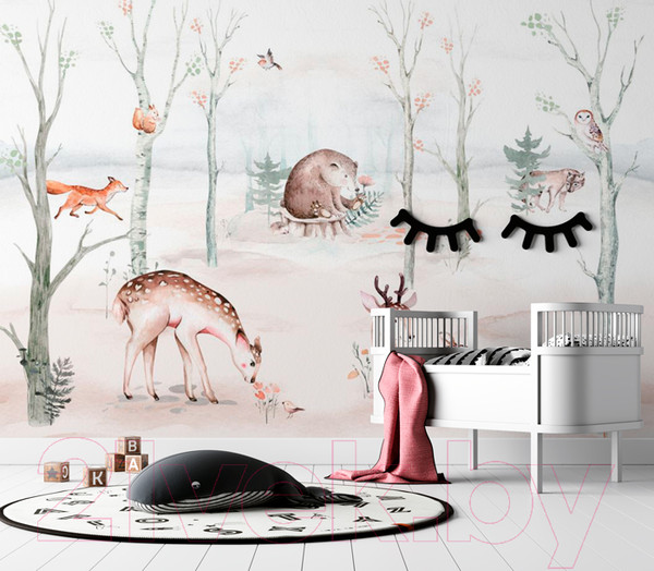 Изображение товара Фотообои листовые ФабрикаФресок Звери на поляне / 514270 (400x270)