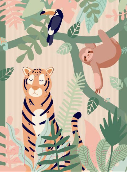 Изображение товара Фотообои листовые ФабрикаФресок Детские Мультяшные джунгли / 522270 (200x270)