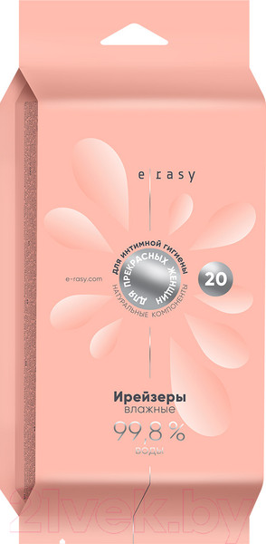 Изображение товара Влажные салфетки для интимной гигиены E-Rasy Для женщин (20шт)