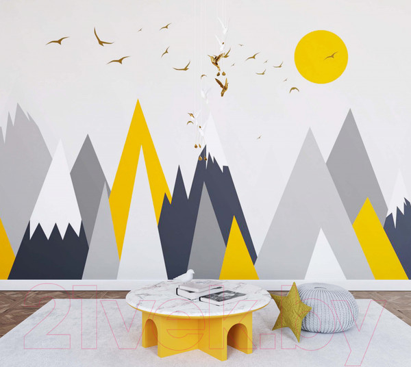 Изображение товара Фотообои листовые ФабрикаФресок Детские Горы с солнцем / 444270 (400x270)