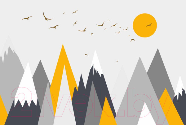 Изображение товара Фотообои листовые ФабрикаФресок Детские Горы с солнцем / 444270 (400x270)