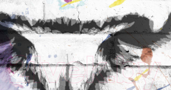 Изображение товара Фотообои листовые ФабрикаФресок Лев и граффити / 571301 (130x100)