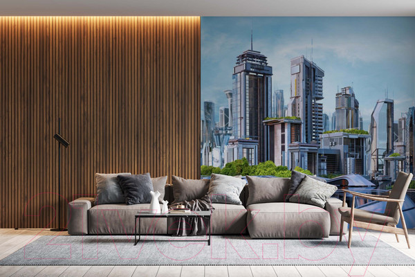 Изображение товара Фотообои листовые ФабрикаФресок Город Будущего / 583270 (300x270)