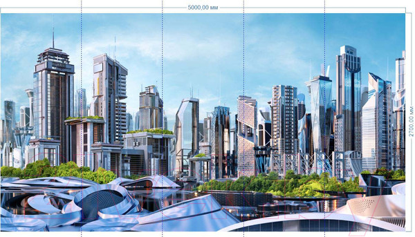 Изображение товара Фотообои листовые ФабрикаФресок Город Будущего / 585270 (500x270)